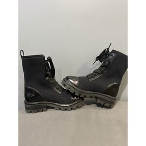Kate Spade‎ Black Winton Lace Up Lug Booties Boots Women's Size 5.5